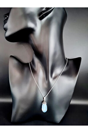 Sertifikalı Opal Doğal Taş Kolye Zirkon Taş Süslemeli Aaa Kalite Sürpriz Hediyeli