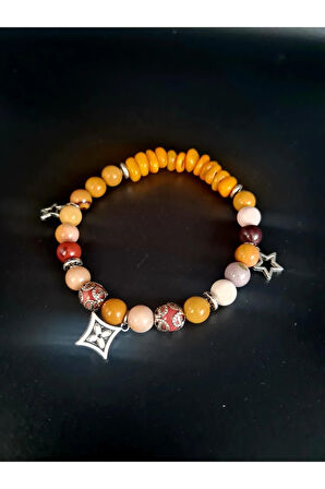 Sertifikalı Doğal Taş Bileklik Özel Tasarım Jasper Sedef Doğal Taş Aaa Kalite Sürpriz