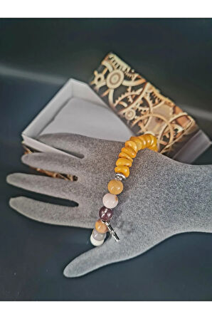 Sertifikalı Doğal Taş Bileklik Özel Tasarım Jasper Sedef Doğal Taş Aaa Kalite Sürpriz