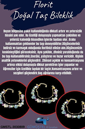 Sertifikalı Florit Doğal Taş Bileklik Özel Tasarım