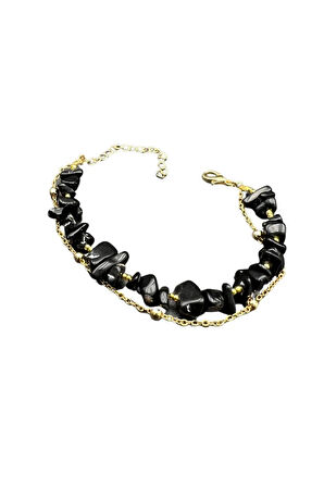 Sertifikalı Siyah Turmalin Doğal Taş Bileklik Özel Tasarım