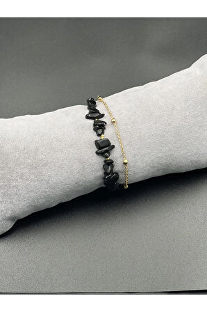 Sertifikalı Siyah Turmalin Doğal Taş Bileklik Özel Tasarım