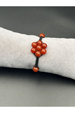 Sertifikalı Turuncu Akik Doğal Taş Bileklik Asansörlü Kilit Sistemi Aaa Kalite El Yapımı Bileklik