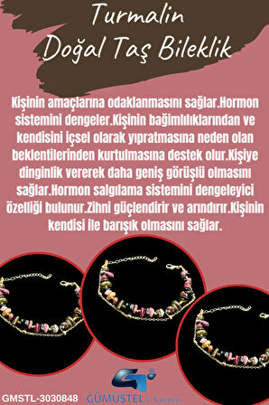 Sertifikalı Turmalin Doğal Taş Bileklik Özel Tasarım