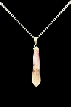 Sertifikalı Ametist Doğal Taş Pandül Kolye Zincir Hediyeli