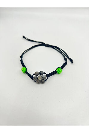 Sertifikalı Labradorit Doğal Taş El Yapımı Bileklik 6mm