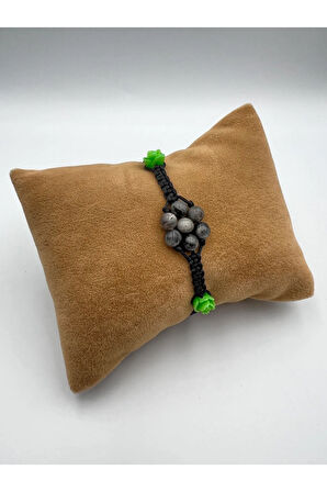 Sertifikalı Labradorit Doğal Taş El Yapımı Bileklik 6mm