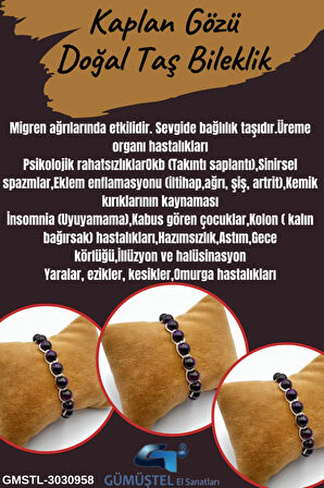 Sertifikalı Kaplan Gözü Doğal Taş Bileklik Aaa Kalite El Yapımı Özel Tasarım