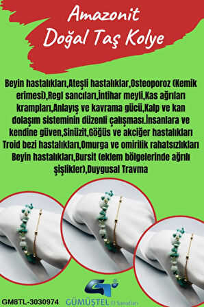Sertifikalı Amazonit Doğal Taş Bileklik Özel Tasarım