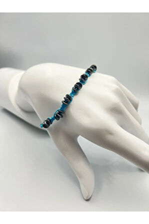 Sertifikalı Hematit Doğal Taş Tasarım Bileklik Aaa Kalite Hafıza Konsantrasyon Kıvrak Zeka