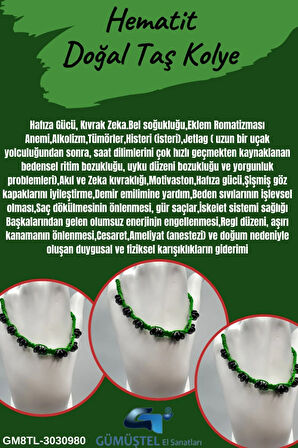 Sertifikalı Hematit Doğal Taş Tasarım Bileklik Aaa Kalite Hafıza Konsantrasyon Kıvrak Zeka