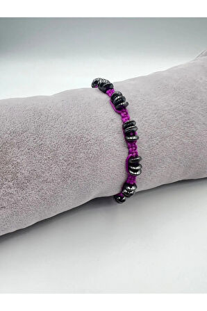 Sertifikalı Hematit Doğal Taş Tasarım Bileklik Aaa Kalite Hafıza Konsantrasyon Kıvrak Zeka