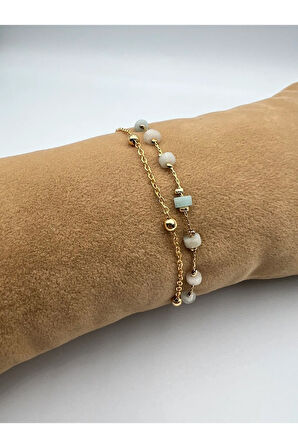 Sertifikalı Amazonit Doğal Taş Bileklik Kararmaz Malzeme Aaa Kalite