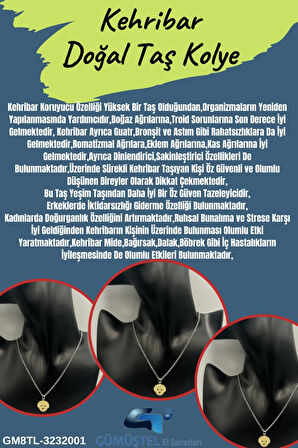 Sertifikalı Kehribar Kolye Aaa Kalite Minimal Sevenlere Özel Sürpriz Hediyeli