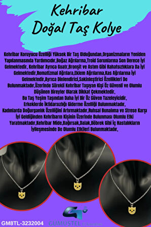 Sertifikalı Kehribar Kolye Aaa Kalite Minimal Sevenlere Özel Sürpriz Hediyeli