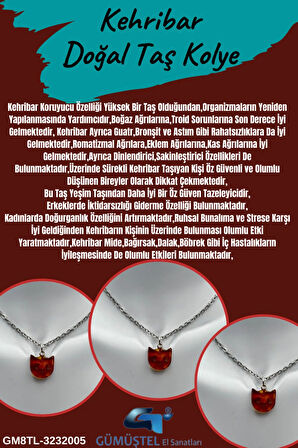 Sertifikalı Kehribar Kolye Aaa Kalite Minimal Sevenlere Özel Sürpriz Hediyeli