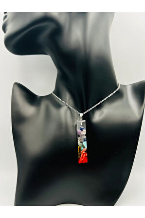 Sertifikalı Doğal Taş Epoksi Kolye