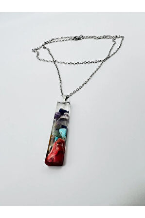 Sertifikalı Doğal Taş Epoksi Kolye