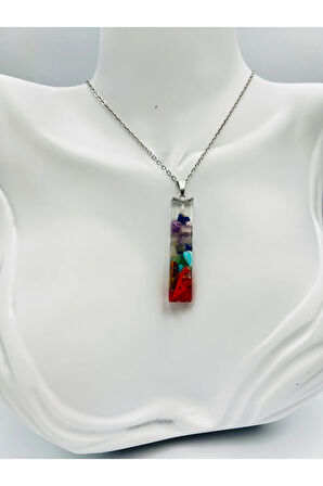 Sertifikalı Doğal Taş Epoksi Kolye