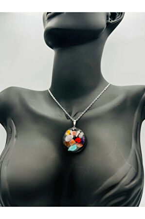 Sertifikalı Doğal Taş Epoksi Kolye