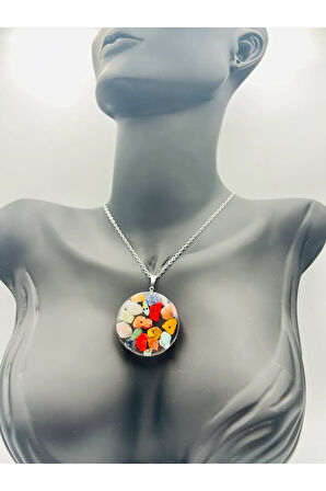 Sertifikalı Doğal Taş Epoksi Kolye