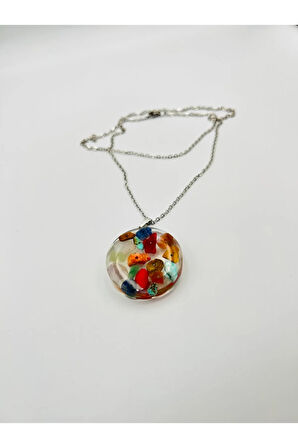 Sertifikalı Doğal Taş Epoksi Kolye