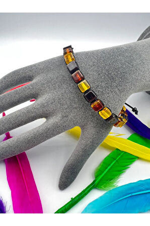 Sertifikalı Kehribar Bileklik Küp Kesim Aaa Kalite Asansörlü Kilit Sistemi