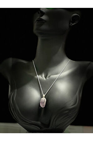 Sertifikalı Orijinal Işlenmemiş Doğal Taş Ametist Kolye Sürpriz