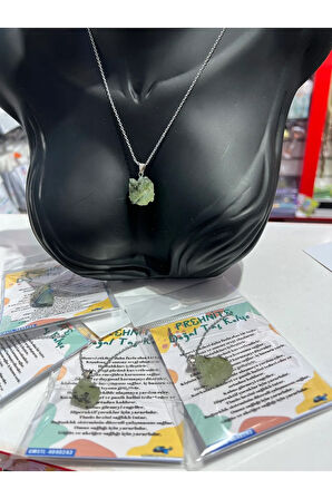 Sertifikalı Orijinal Işlenmemiş Doğal Taş Prehnite Kolye