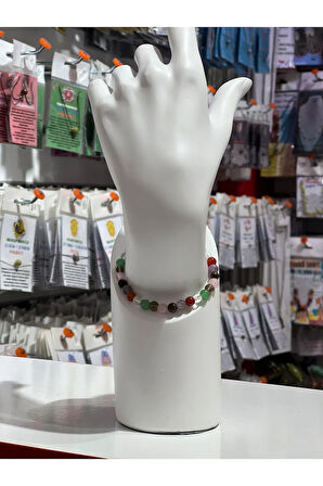 Doğal 7 Çakra Bileklik Kristal Kuvars,aventurin,dumanlıkuvars,p.kuvars,kaplan Gözü,ametist,akik 6mm