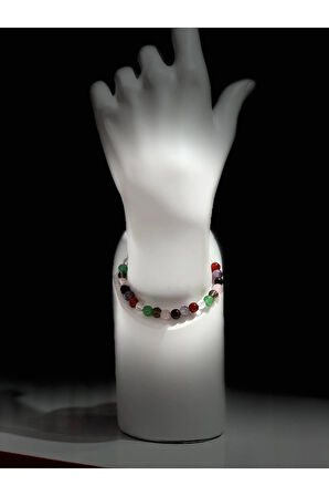 Doğal 7 Çakra Bileklik Kristal Kuvars,aventurin,dumanlıkuvars,p.kuvars,kaplan Gözü,ametist,akik 6mm