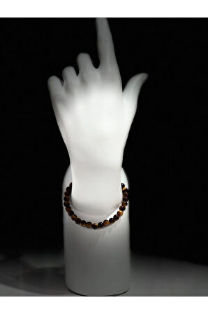 Sertifikalı Kaplan Gözü Doğal Taş Bileklik 6 Mm