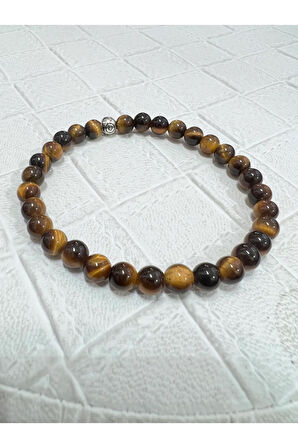 Sertifikalı Kaplan Gözü Doğal Taş Bileklik 6 Mm