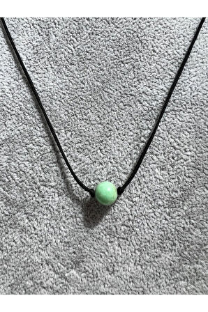 Sertifikalı Krizopras Doğal Taş Kolye Asansörlü Kilit Sistemi Sürpriz