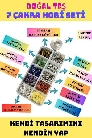 Sertifikalı Doğal Taş 7 Çakra Takı Yapım Seti Kendi Tasarımını Kendin Yap