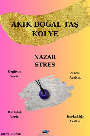 Sertifikalı Yosunlu Akik Doğal Taş Kolye Sürpriz Hediyeli Aaa Kalite Makrome Kapama