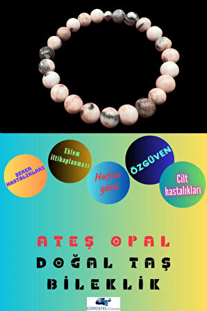 Sertifikalı Ateş Opal Doğal Taş Bileklik Aaa Kalite 8 Mm
