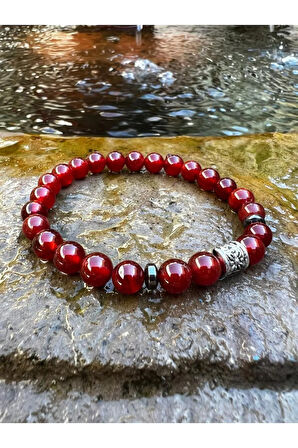 Sertifikalı Doğal Taş Turuncu Akik Bileklik AAA Kalite Orijinal Doğal Taş Sürpriz Hediyeli