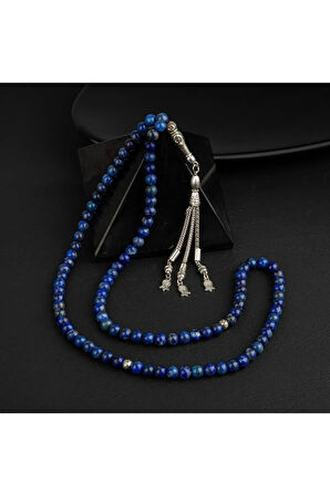 Sertifikalı Lapis Lazuli Doğal Taş Tesbih 99luk 6mm