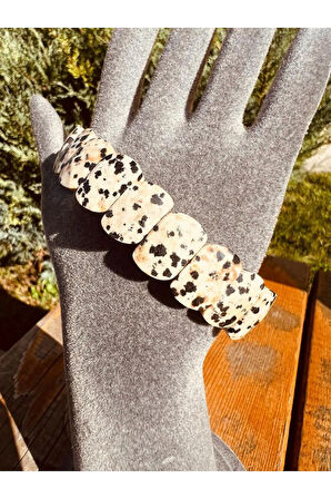 Sertifikalı Doğal Dalmaçyalı Jasper Taşı Özel Kesim Rolex Bileklik Aaa Kalite