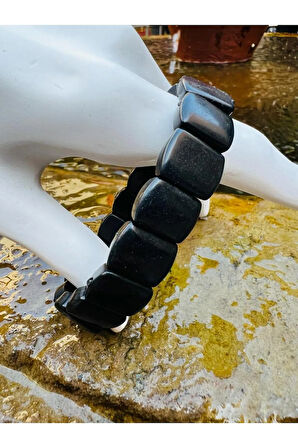 Sertifikalı Doğal Shungite Taşı Özel Kesim Rolex Bileklik Aaa Kalite
