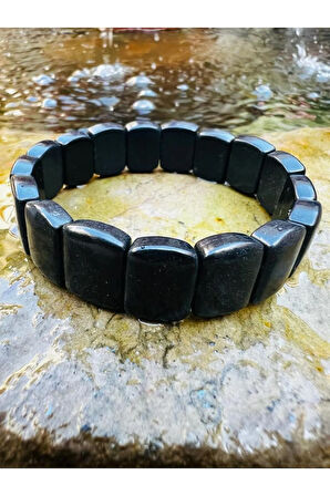 Sertifikalı Doğal Shungite Taşı Özel Kesim Rolex Bileklik Aaa Kalite