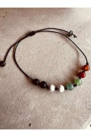 Sertifikalı Doğal Taş Filistin Bayrak Bileklik AAA Kalite Sürpriz Hediyeli