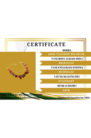 Sertifikalı Akik Doğal Taş Bileklik Özel Tasarım