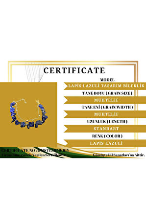 Sertifikalı Lapis Lazuli Doğal Taş Bileklik Özel Tasarım