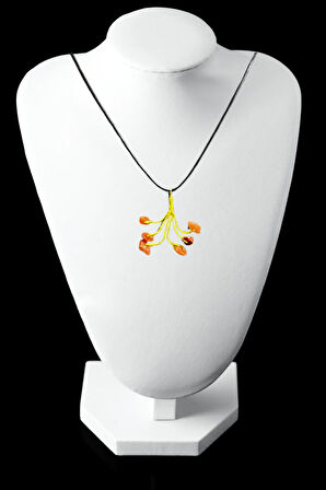 Sertifikalı Orijinal Doğal Taş Kalsit Taşı El Yapımı Bakır Tel Sarma Kolye