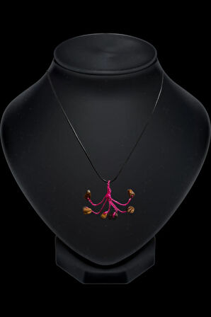 Sertifikalı Orijinal Doğal Taş Kaplan Gözü Taşı El Yapımı Bakır Tel Sarma Kolye