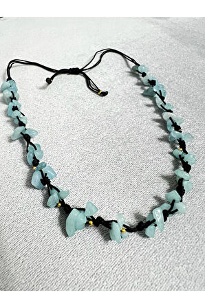 Sertifikalı Akuamarin Doğal Taş Tasarım Kolye