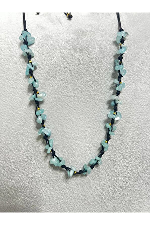 Sertifikalı Akuamarin Doğal Taş Tasarım Kolye