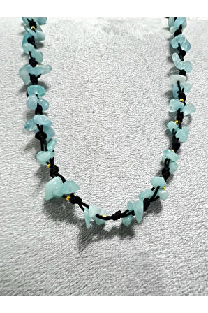 Sertifikalı Akuamarin Doğal Taş Tasarım Kolye